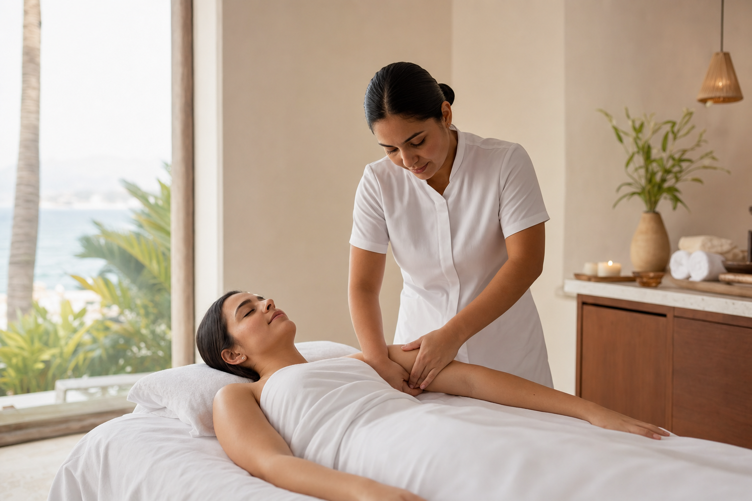 Sala para masaje linfático en Holistic Bio Spa